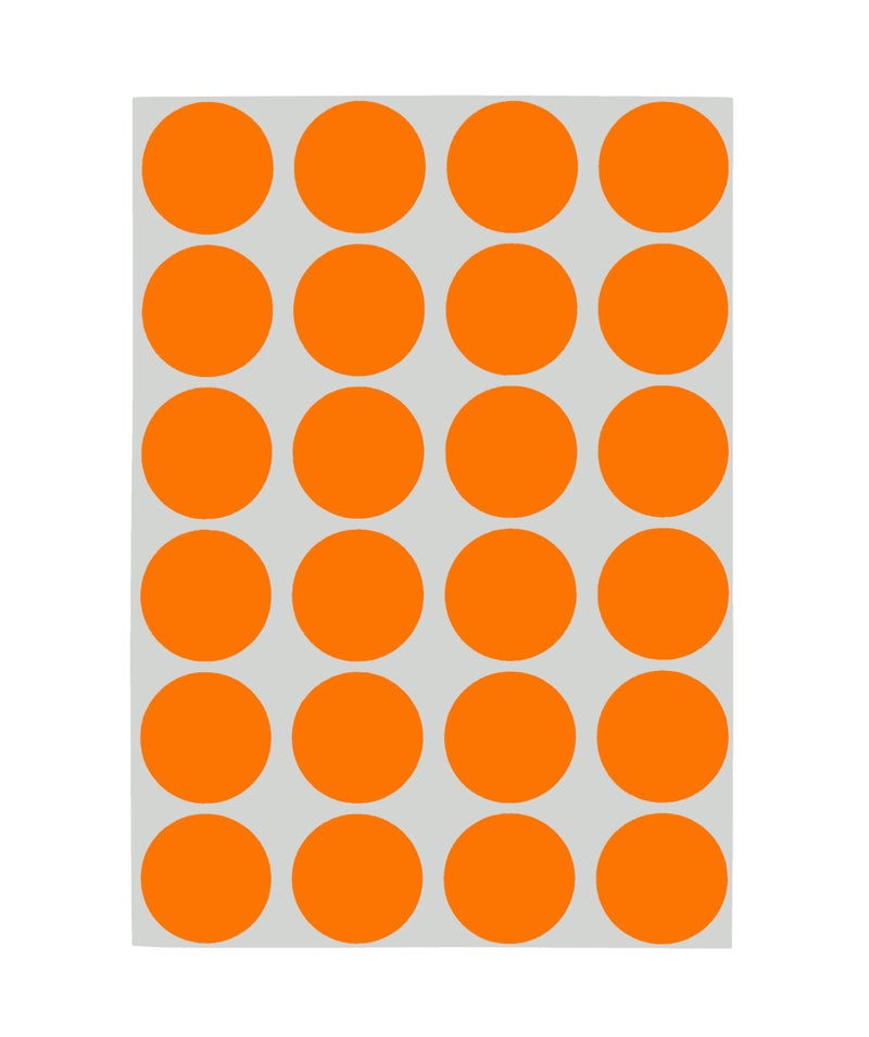 ChromaLabel 3/4 Inch Circle Sticker Labels, Easy to Write On Round Colored Stickers, 42 Sheets of Removable Sticky Dots - 1008 Sticker Dots, Orange Stickers - Image 1